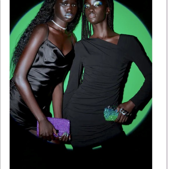 Zara NWT black draped dress - Picture 2 of 5